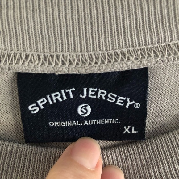 Spirit Jersey Long Sleeve Unisex Pullover Solid Gray XL - Picture 2 of 6